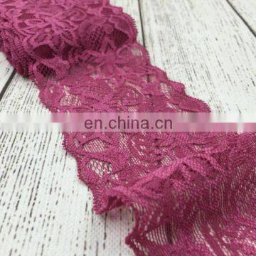 Nylon Spendex Elastic Lace By Yard For Headbands Headwrap 3" Stretchy Floral Lace Trim photo-4