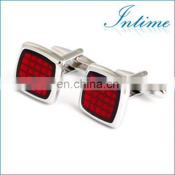 Simple Check Cuff link Red Square Men Shirt Cufflinks