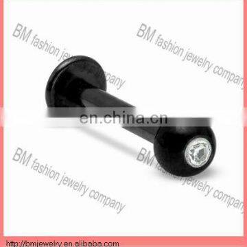 316L stainless steel lip ring titanium plated crystal body piercing jewelry