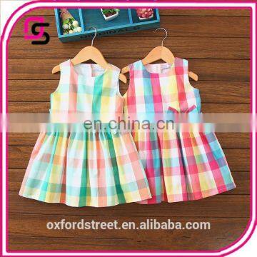 Color Plaid Baby Dress Children Dress Princess Skirt 2017 Summer Girls Dress photo-5