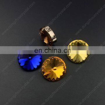 Dongzhou crystal stones Round shape Gem cut pointback jewelry rhinestones Top quality