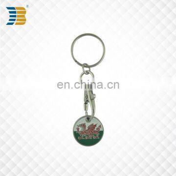 wholesale cheap custom painted metal trolley coin keychain