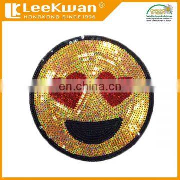 Emoji Sequin Patch, Sequin Embroidery Patch, Sequin Applique