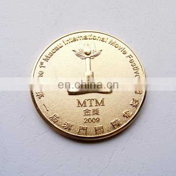 Metal custom souvenir engraved gold coins