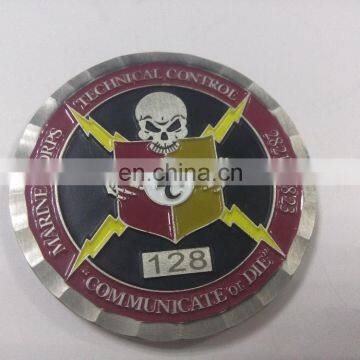 Personalized design and logo zinc alloy casting coin antique nickel double-side collective coin military coin