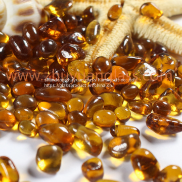 Shandong Zhuyuan Export Recycle Glass Bead Intermix 1-3mm3-6mm6-9mm Orange Yellow Aggregates Glass Bead