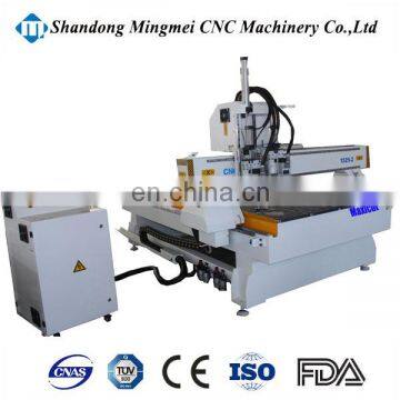 4.5kw Air Cool Spindle Double Heads Cnc Milling Wood Door Carving Cnc Router Engraving Machine With With Vacuum Table