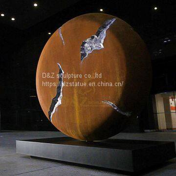 Large Modern Stainless And Corten Steel Garden Sculpture photo-3