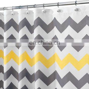 Two Tone Waterproof Polyester Wave Design Shower Curtain photo-2