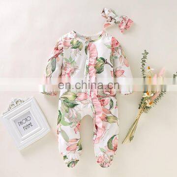 New design floral pattern romper cute and Soft Baby Girls Romper wholesale price