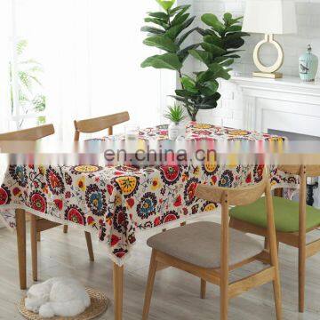 Rectangle Table Cover Medallion&Native American Pattern Tablecloth Cotton Linen Table Cloth