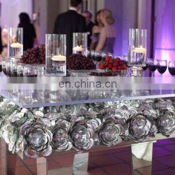 Tempered Glass Price per Square Metre Glass Mirrored Dining Room Table