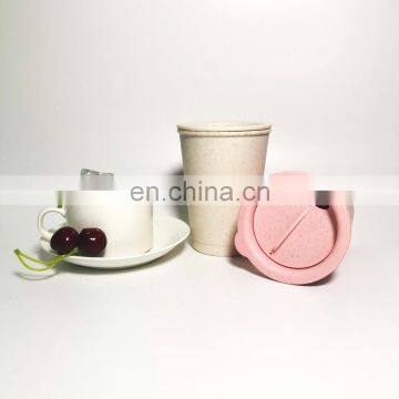 Customized Wheat Fiber Cup Biodegradable Straw Water Bottle Straw Cup photo-4