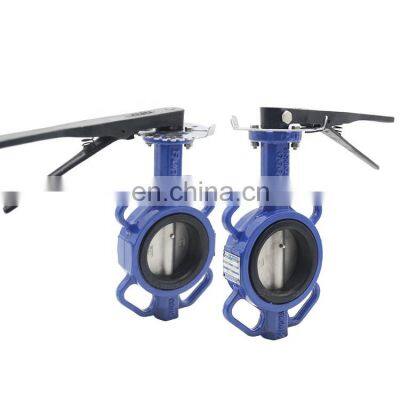 Bundor cast iron dn200 wafer type lever operated manual 12 inch wafer butterfly valve