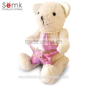 Custom polyester material stuffed talking plush bear toy