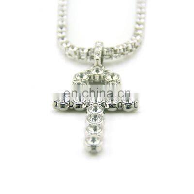 Hips Hop Hip-hop Multilayer Crucifix Clear Christ Cross Pendant Necklace photo-2