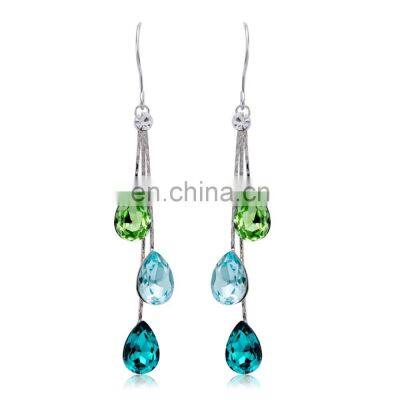 Elegant Charm Earrings for Women With 3pcs Water Drop Crystal Dangle Wedding Earrings