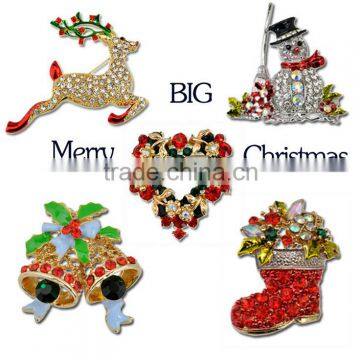 2015 Hot christmas decoration deer snowman brooches,christmas brooch