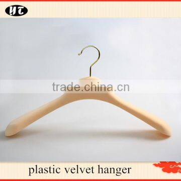 High Quality Plastic Suit Hanger Velvet Hanger With Golden Clips photo-6
