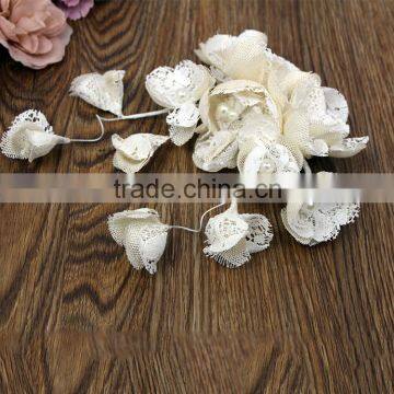 Customized Bridal Hair Accessories Ivory Lace Flower Branch Fascinator Wholesale Quality Choice