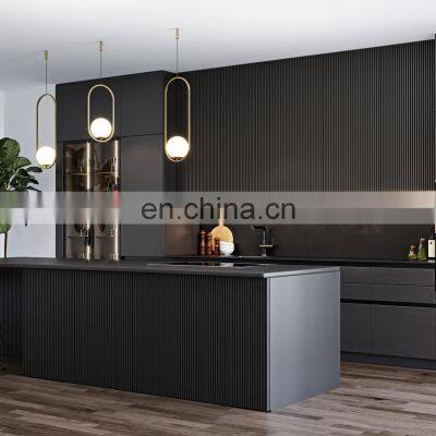 America Design Solid Wood Kitchen Cabinets With Kitchen Island
