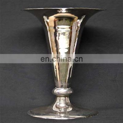 nickle plated tall centerpiece vase