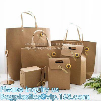 SQUARE BOTTOM, Custom Logo kraft paper bag, White Kraft Paper Shopping Bag, Luxury Printed Packaging Paper Gift Bag