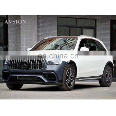 Car Bumpers For Benz GLC X253  2020 2021 2022 SUV turning to GLC63 AMG Grille Lining Wheel Arch Diffuser Tips Wide Body kits