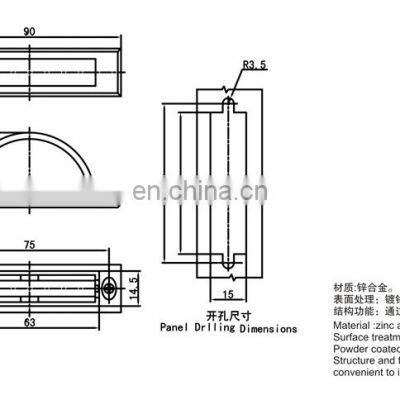 LS501-3 Chrome Plated Zinc Alloy Press Switch Hidden Cabinet Handles photo-5