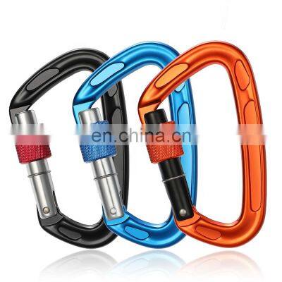 JRSGS Wholesale 24KN Outdoor Custom Logo shaped Climbing Snap Hook Aluminum Carabiner Hooks S7101B