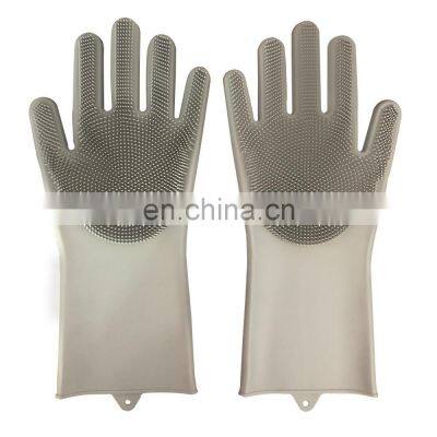 Factory Price Magic 100% Silicone Hand Scrubbing Gloves Dishwashing Cleaning Gloves For Kitchen