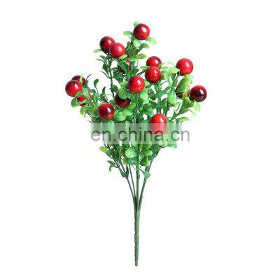 Hot Sold Plastic Small Bundle Flower Arrangement  Decoration Artificial Simulation Red Fruit Flower 