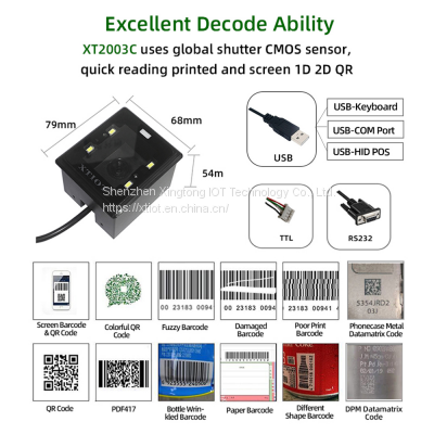 XT2003C Factory OEM 1D 2D Barcode Scanner Imaging QR PDF417 Bar Code Reader Module photo-2