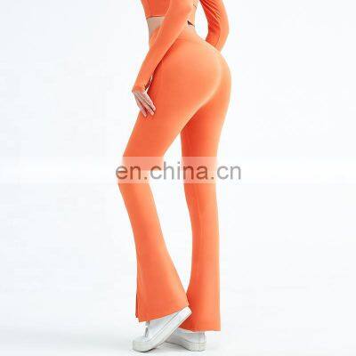 New Arrival Yoga High Waisted Bootcut Flared Leggings Women Athletic Wide Leg Sports Pants