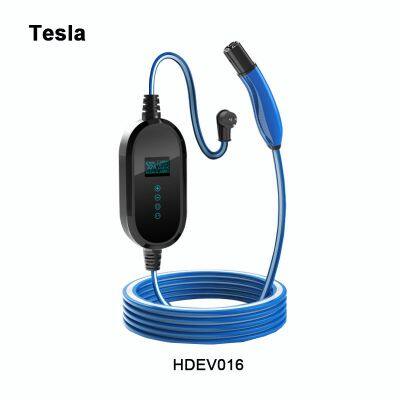Portable EV Charger N5-15P to Tesla Groundless Charger Stake Cord With Vehicle For Home, Commercial HDEV016