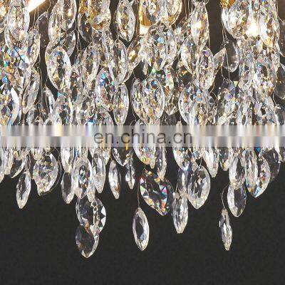 Home Decor Gold Pendant Light Restaurant Hanging Hotel Modern Led Glass Chandelier