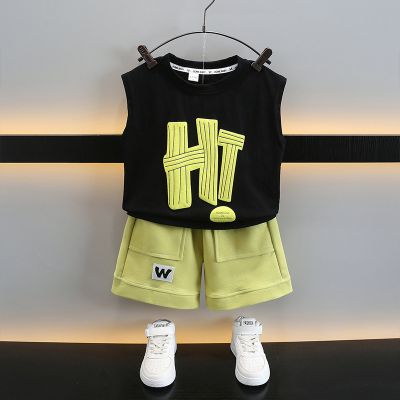 Waffle children's short sleeved set for casual summer wear for boys and girls