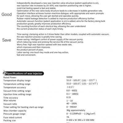 Sanei Digital Wax Injector LCD Touch Screen photo-4