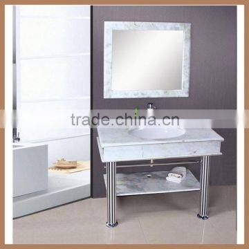 AQUARIUS Modern White Wall Mounted Solid Wood Bathroom Furniture