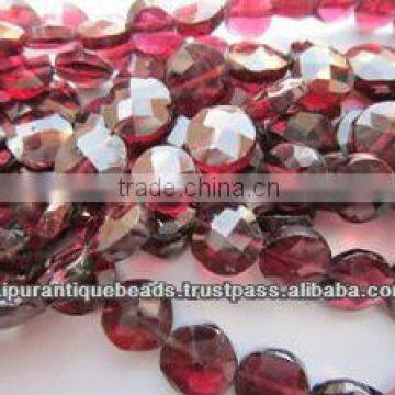 GARNET COIN BEADS GEMSTONE