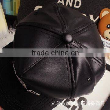 Cute Colorful Cartoon Animal Bear Pattern Leather Snapback Hats Custom photo-5