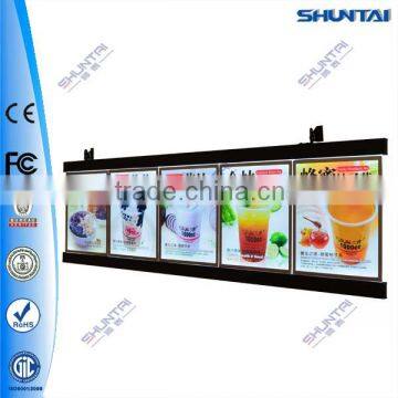 indoor transparent acrylic fast food menu board advertising