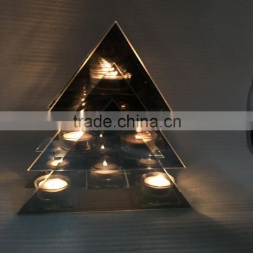 new products 2016 christmas tree shape glass tealight holder