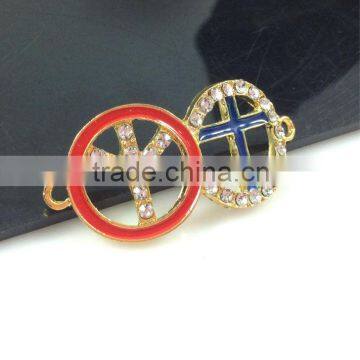 SC8009 rhinestone jewelry peace lucky style alloy charm accessory costume jewelry cheap price