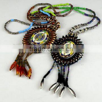 2016 Fashionable Bohemian Pendants Applique, Applique Colourful Stones and Beads Applique Trimming for Dress