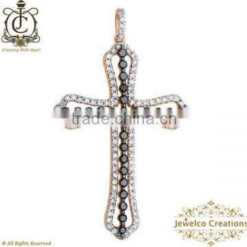 Top New Design Cross Pendant. 14k Rose Gold Pendant Jewelry. Wholesale Jewelry Supplier