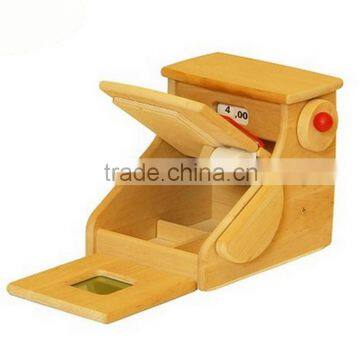 Child Care Center Role Play Handmade Wooden Kids Cash Register Toy photo-5