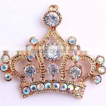 2016 Fashion Large Charm Gold Crown Rhinestone Cartoon Alloy Zinc Silver Pendants Fore Kids Jewelry Making!