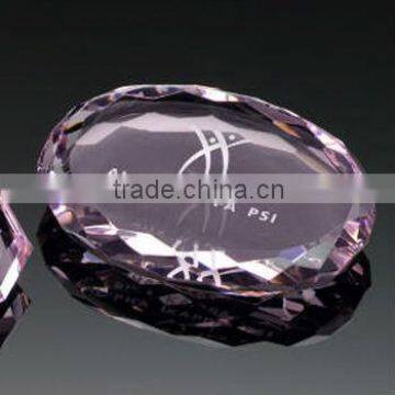 Beautiful oval crystal paperweight