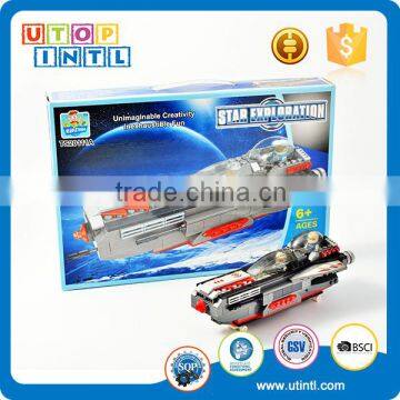 Wholesale kid toy magnetic DIY building block space ship connector toys